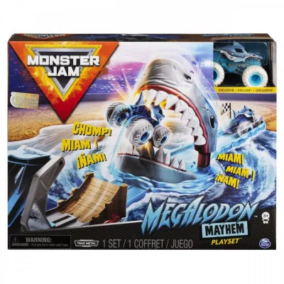 Tor samochodowy Monster Jam 1:64 Wyczynowe zestawy, Megaladon
