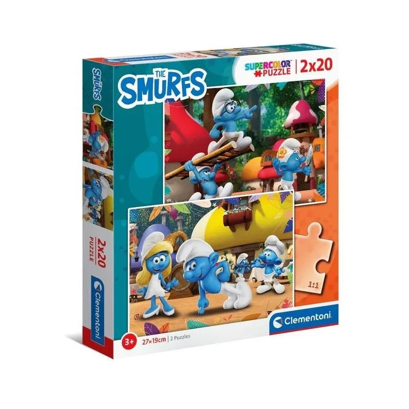 Puzzle 2x20 elementów Super Kolor Smerfy