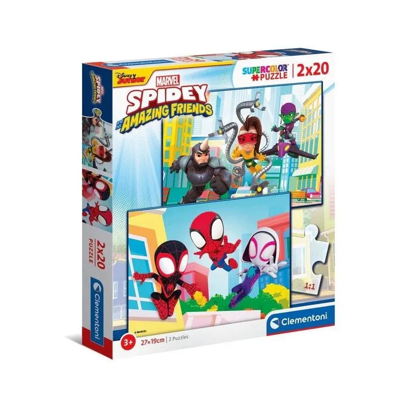 Puzzle 2x20 elementów Spidey i super-kumple