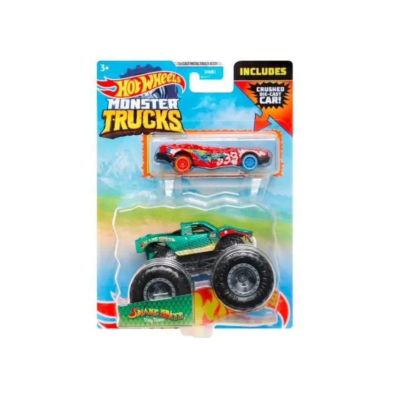 Zestaw pojazdów Monster Trucks Snake Bite Vinny Venom Pojazd 1:64