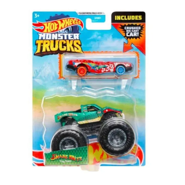 Zestaw pojazdów Monster Trucks Snake Bite Vinny Venom Pojazd 1:64