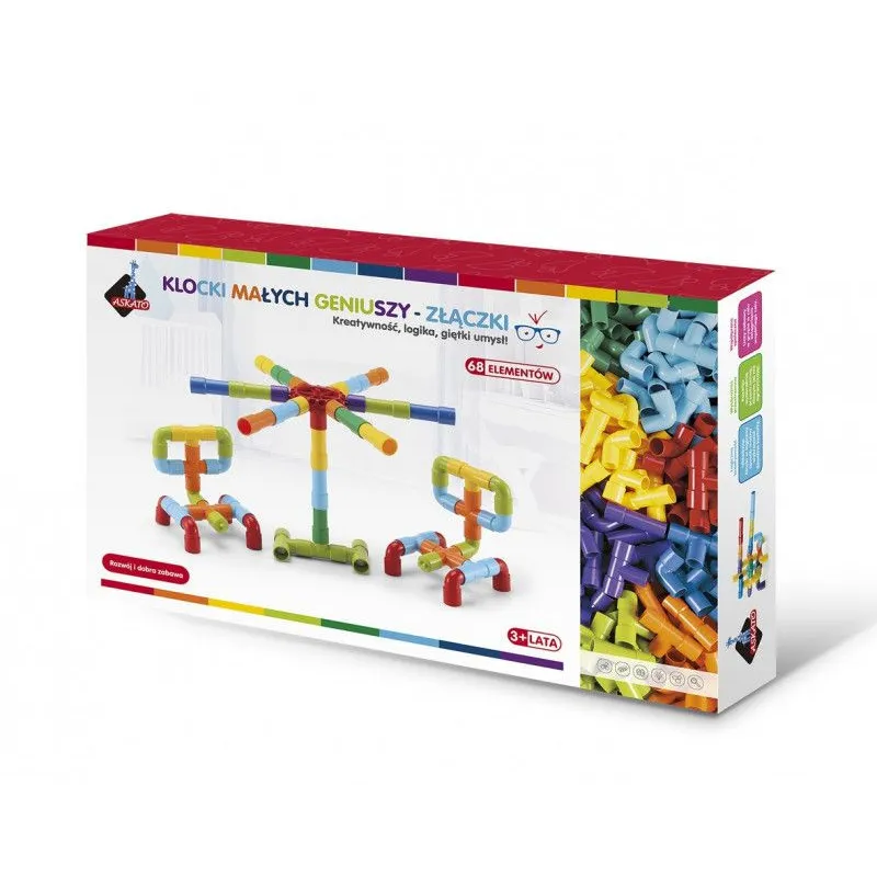 Klocki Złączki 68 elementów w pudełku