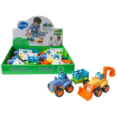 Traktorek, koparka z przyczepą