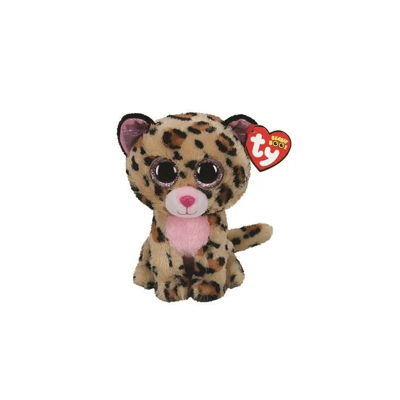 Maskotka Ty Leopard brązowo - różowy Livvie 24 cm