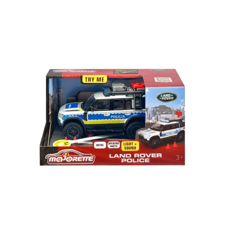 Pojazd Majorette Grand Land Rover policja 12,5 cm