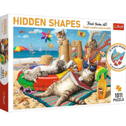 Puzzle Hidden Shapes Kocie wakacje