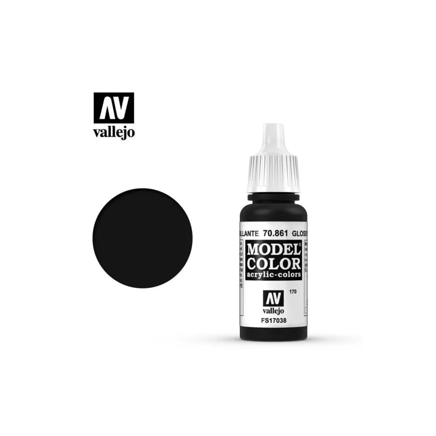 Vallejo 70861 Glossy Black MC170 17ml