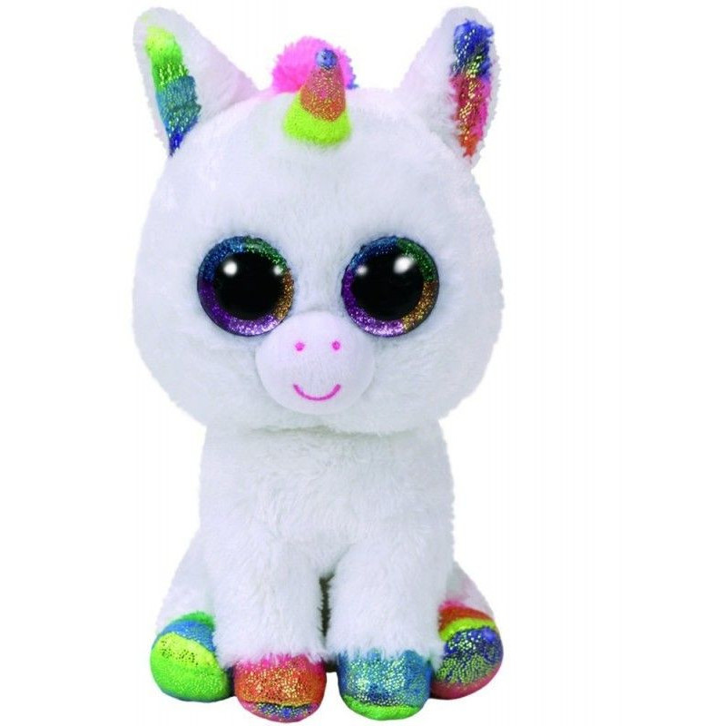 Maskotka TY Beanie Boos - biały jednorożec, Pixy 24 cm