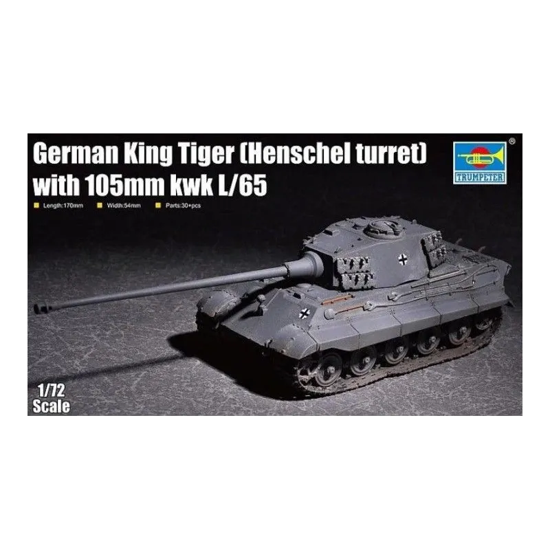 Plastikowy model do skejania King Tiger w/ 105mm kWh (Henschel Turret)