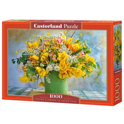 Puzzle 1000 elementów Spring Flowers In Green Vase