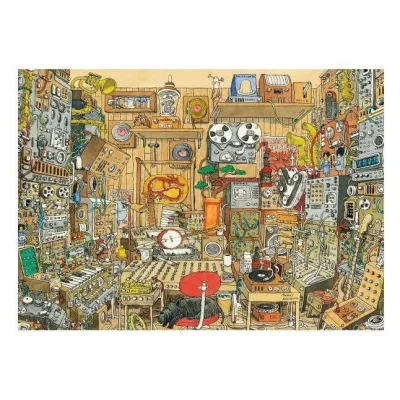 Puzzle 1000 elementów Szalone studio muzyczne, Adolfsson Mattias (Puzzle+plakat)