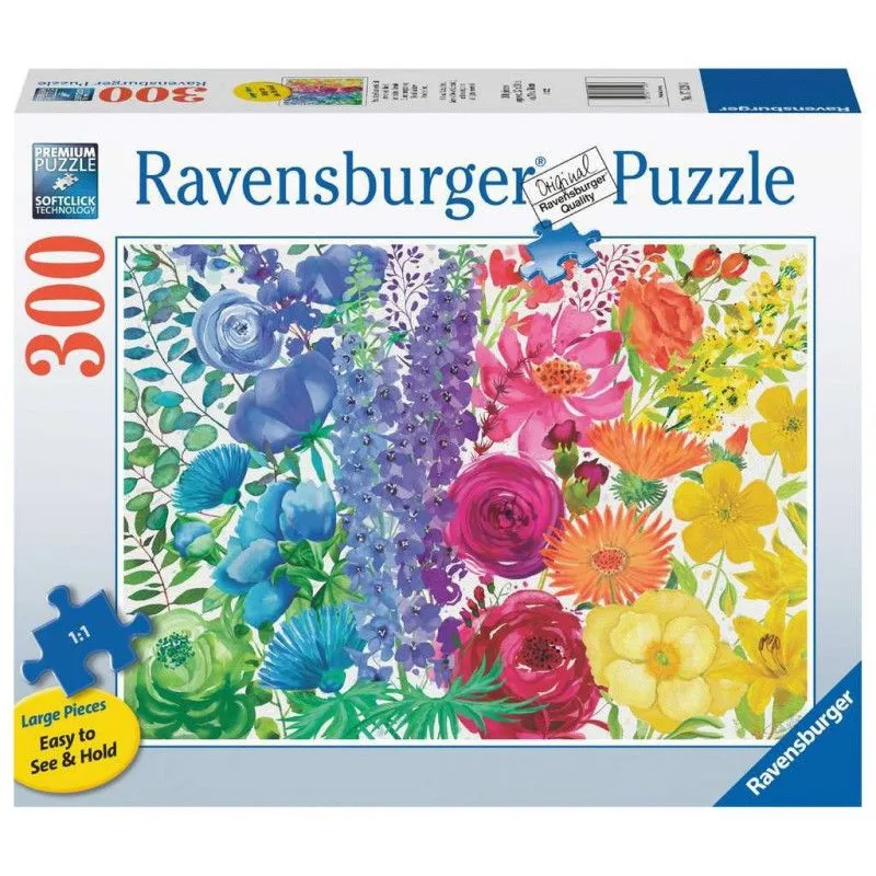 Puzzle 2D Duży Format Kwietna tęcza 300 elementów