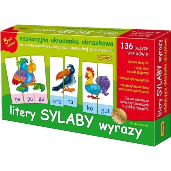 Zestaw Edukacyjny Litery Sylaby Wyrazy