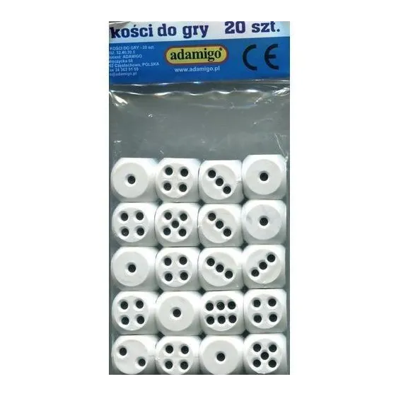 Kości do gry komplet 20 sztuk