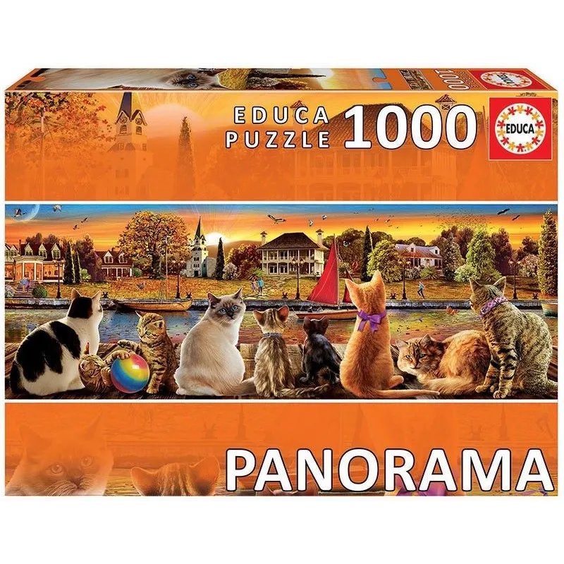 Puzzle 1000 elementów Koty na nadbrzeżu Panorama