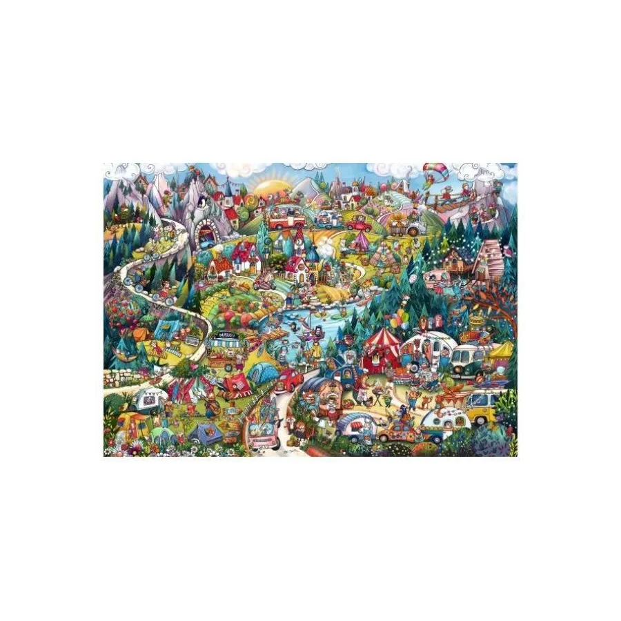 Puzzle 2000 elementów Aktywny weekend, Rita Bergman (Puzzle+plakat)