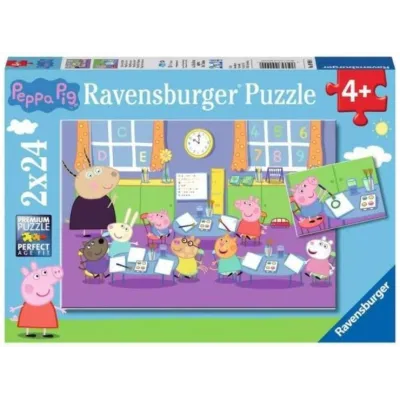 Puzzle 2x24elementy Świnka Peppa i cała klasa