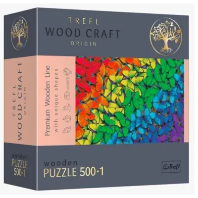 Puzzle drewniane 500 elementów Tęczowe motyle