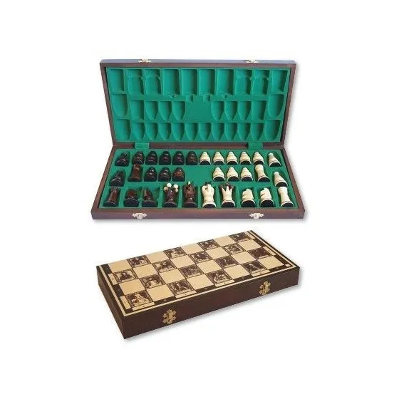 Drewniane Szachy Królewskie 44 cm.