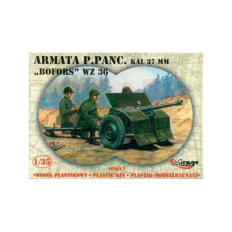 Model plastikowy Armata przeciw pancerna 37mm Bofors WZ.36