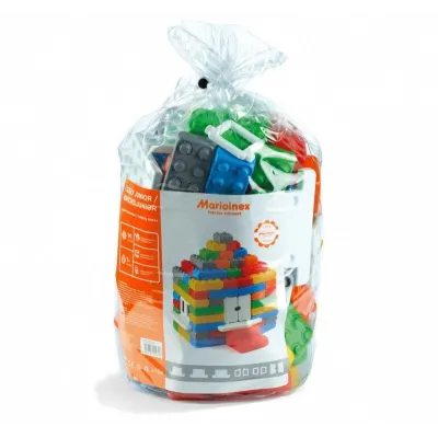 Klocki budowlane Cegła Junior 90 elementów Okna + Drzwi