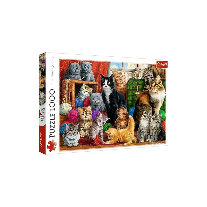 Puzzle 1000 elementów - Kocie spotkanie