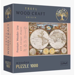 Puzzle drewniane 1000 elementów Antyczna mapa świata