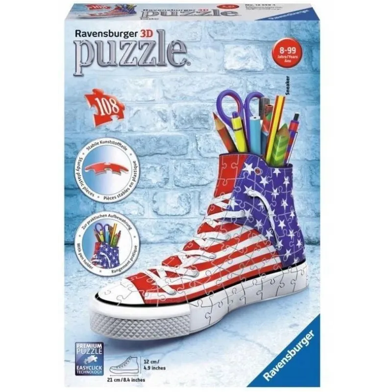 Puzzle 108 elementów 3D Amerykański Trampek
