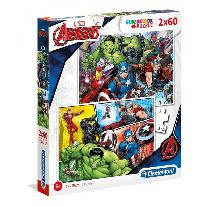 Puzzle 2x60 elementy Super Kolor - Avengers
