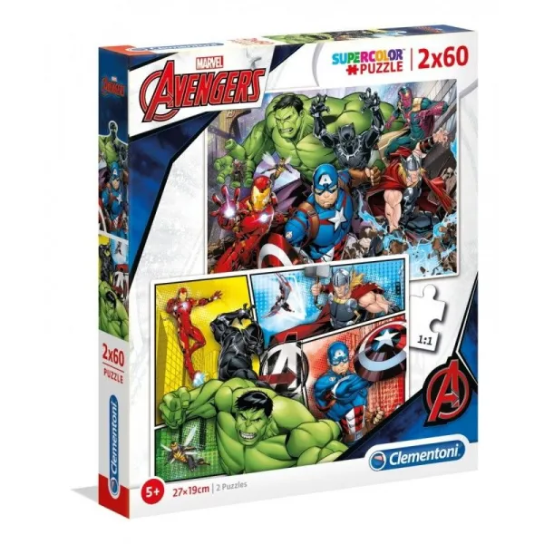 Puzzle 2x60 elementy Super Kolor - Avengers