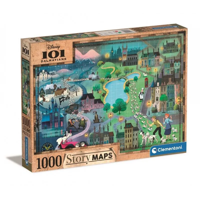 Puzzle 1000 elementów Story Maps 101 Dalmatynczyków