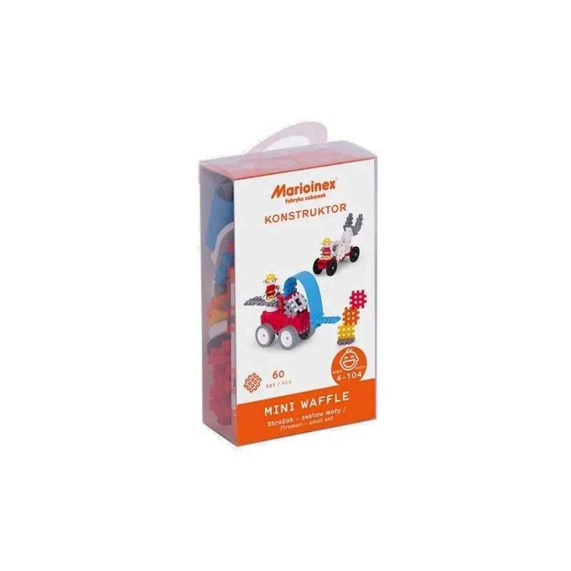 Klocki konstrukcyjne Mini Waffle - Strażak mały blister