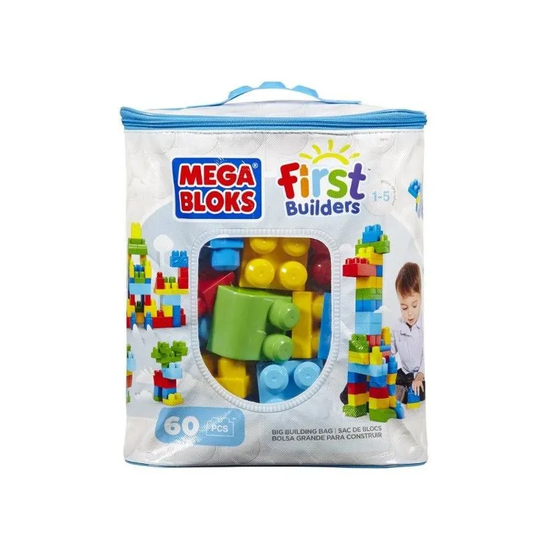 Klocki 60 elementów torba niebieska