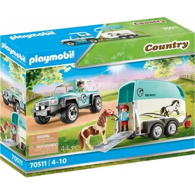 Zestaw figurek Country 70511 Samochód z przyczepą dla kucyka