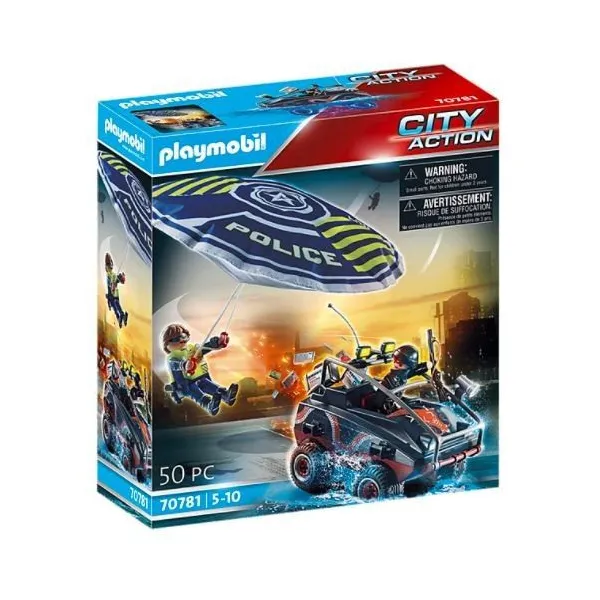 Zestaw figurek City Action 70781 Policyjny spadochron: Pościg za amfibią