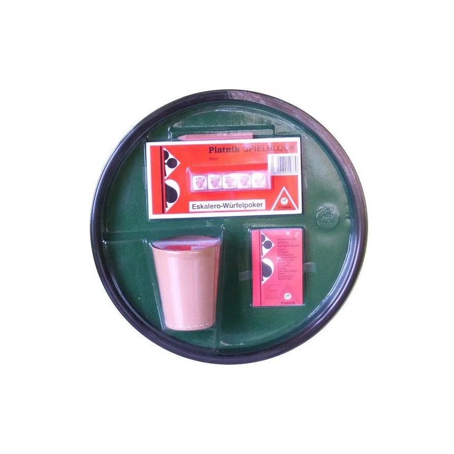 KOŚCI POKEROWE, TACKA, KUBEK SKÓRZANY