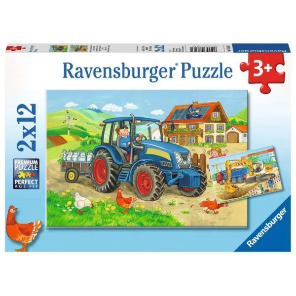 Puzzle 2x12 elementów Plac budowy i gospodarstwo