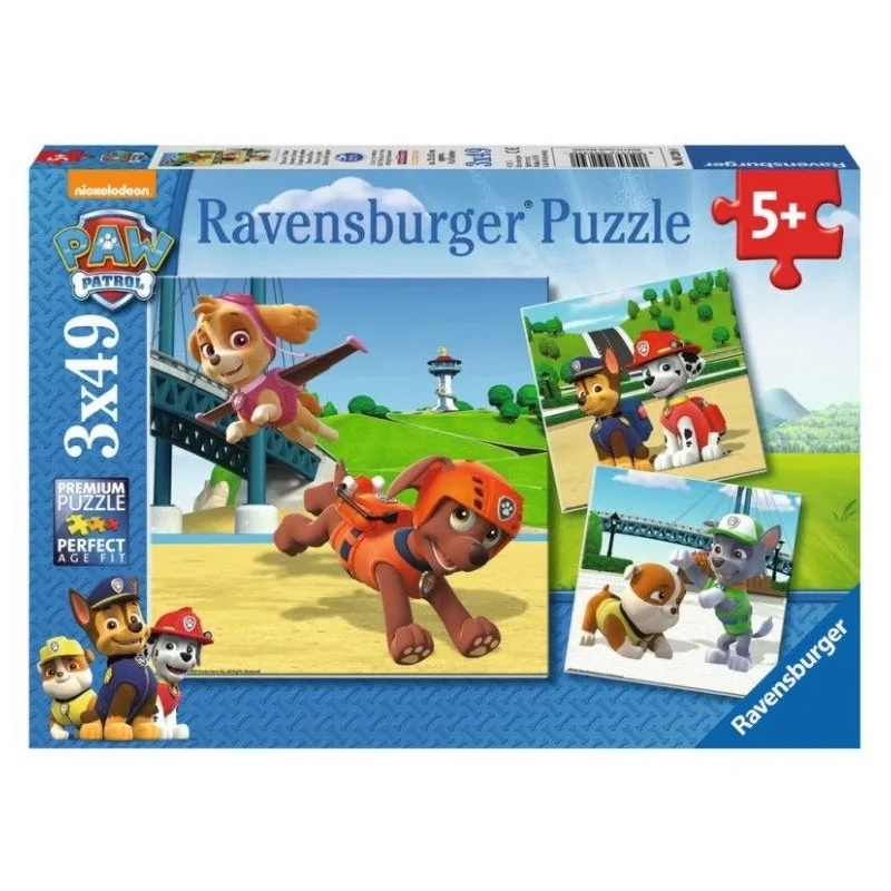 Puzzle 3x49 elementów Drużyna Psi Patrol