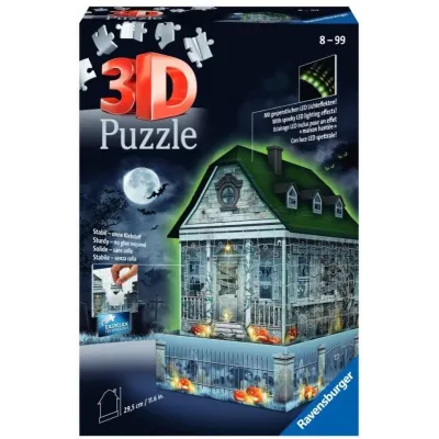 Puzzle 3D 216 elementów Nawiedzony dom świecący w ciemności