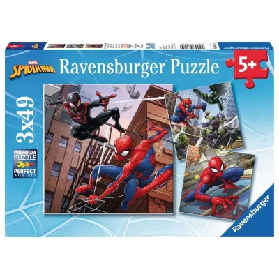 Puzzle 3x49 elementów Spiderman