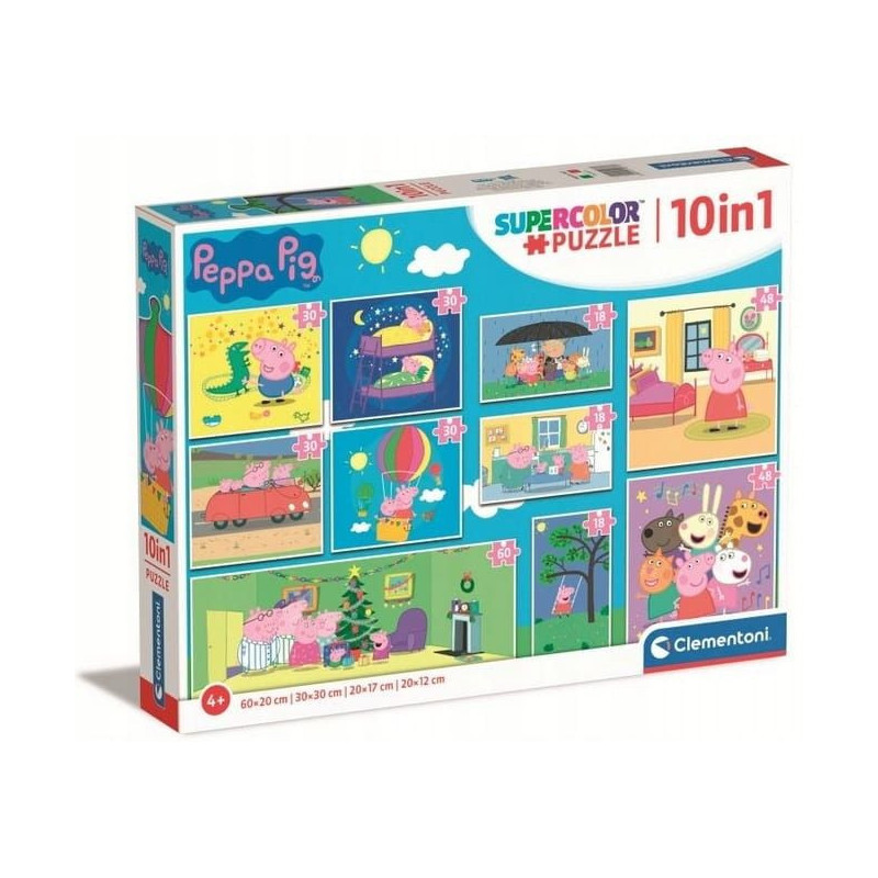 Puzzle 10 w 1 Super Kolor Świnka Peppa