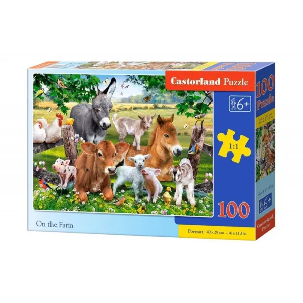 Puzzle 100 elementów Zwierzęta na farmie