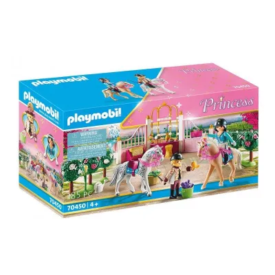Zestaw z figurkami Princess 70450 Nauka jazdy konnej w stajni