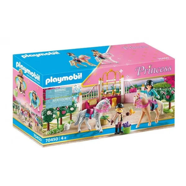Zestaw z figurkami Princess 70450 Nauka jazdy konnej w stajni