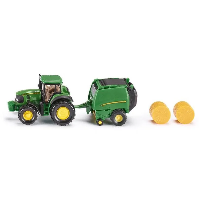 Traktor John Deere z prasą