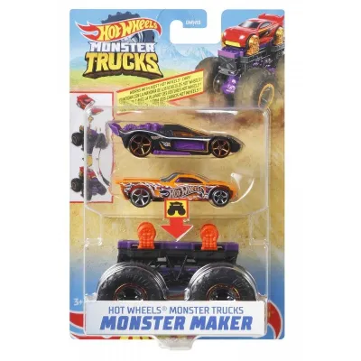 Pojazdy Monster Truck Mix fioletowy i żółty