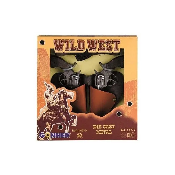 Zestaw rewolwerów kowbojskich, metalowe GONHER 147/0