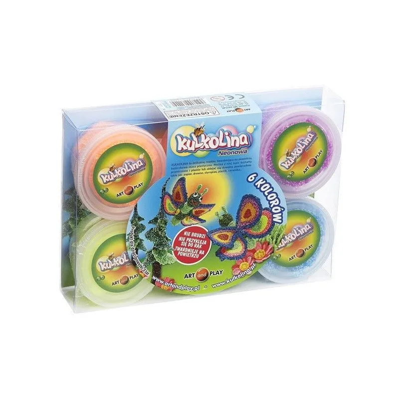 Masa plastyczna Kulkolina 6 kolorów Neon