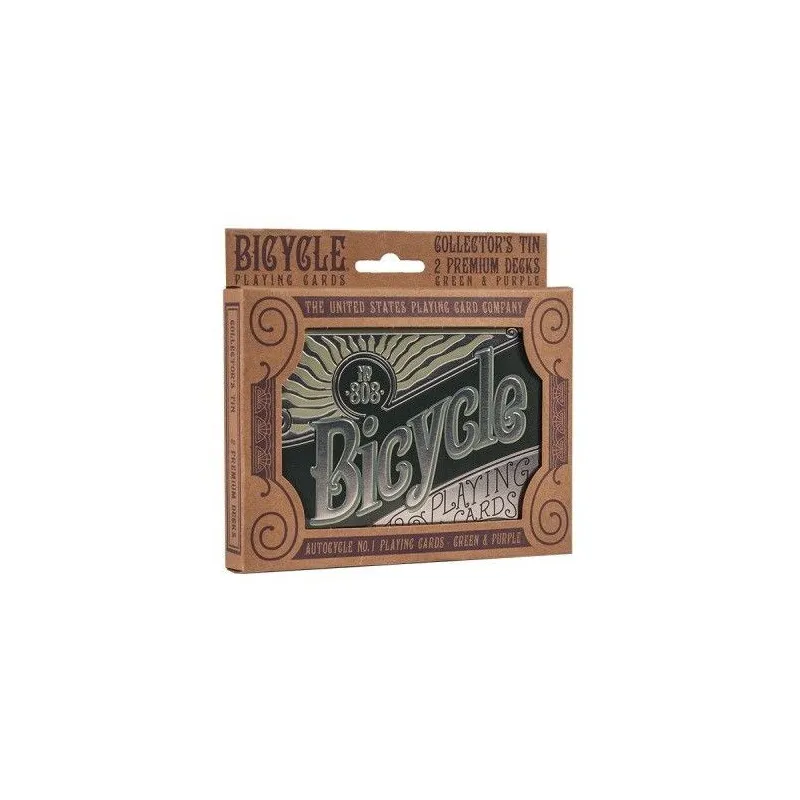 Karty Zestaw upominkowy dwie talie retro w metalowej puszce