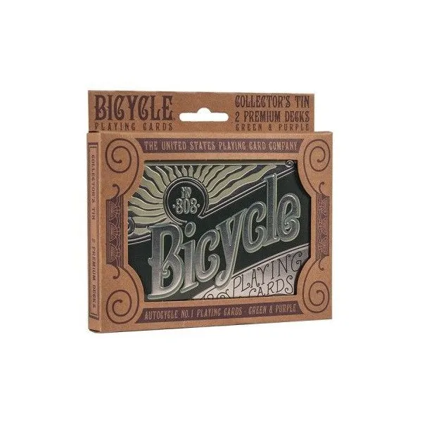 Karty Zestaw upominkowy dwie talie retro w metalowej puszce